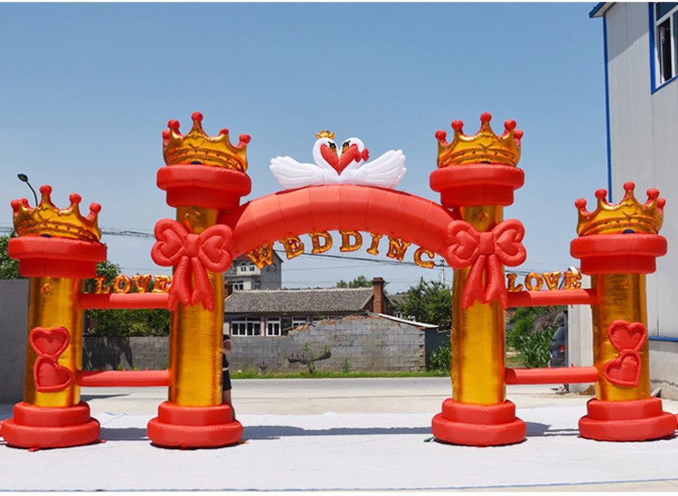 海南红色婚庆气模拱门